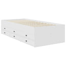 vidaXL Nappaliágy fiókkal Fehér és fekete 75 x 190 cm Szerelt Fa