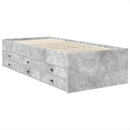 vidaXL Nappaliágy fiókkal Beton Szürke és Fekete 70 x 190 cm Faanyag