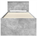 vidaXL Nappaliágy fiókkal Beton Szürke és Fekete 70 x 190 cm Faanyag