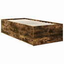 vidaXL Nappaliágy fiókkal Füstölt Tölgy és Fekete 75 x 190 cm Faanyag
