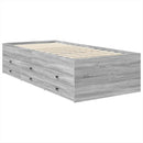 vidaXL Nappaliágy fiókkal Szürke Sonoma és Fekete 75 x 190 cm Faanyag