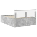 vidaXL Ágykeret fejtámlával Beton Szürke 150 x 200 cm Faanyag
