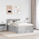 vidaXL Ágykeret fejtámlával Beton Szürke 135 x 190 cm Faanyag
