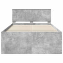 vidaXL Ágykeret fejtámlával Beton Szürke 135 x 190 cm Faanyag