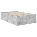 vidaXL Ágykeret fejtámlával Beton Szürke 120 x 190 cm Faanyag