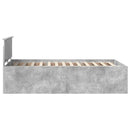 vidaXL Ágykeret fejtámlával Beton Szürke 120 x 190 cm Faanyag