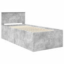 vidaXL Ágykeret fejtámlával Beton Szürke 120 x 200 cm Faanyag
