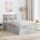 vidaXL Ágykeret fejtámlával Beton Szürke 75 x 190 cm Faanyag