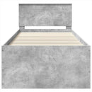 vidaXL Ágykeret fejtámlával Beton Szürke 75 x 190 cm Faanyag