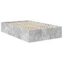 vidaXL Ágykeret fejtámlával Beton Szürke 135 x 190 cm Faanyag