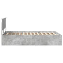 vidaXL Ágykeret fejtámlával Beton Szürke 135 x 190 cm Faanyag