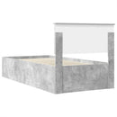 vidaXL Ágykeret fejtámlával Beton Szürke 100 x 200 cm Faanyag