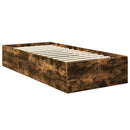 vidaXL Ágykeret fejtámlával Füstölt tölgy 100 x 200 cm Faanyag