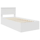 vidaXL Ágykeret fejtámlával Fehér 90 x 190 cm Faanyag