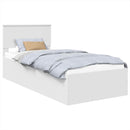 vidaXL Ágykeret fejtámlával Fehér 75 x 190 cm Faanyag