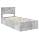 vidaXL Ágykeret fejtámlával Beton Szürke 75 x 190 cm Faanyag