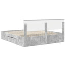 vidaXL Ágykeret fejtámlával Beton Szürke 200 x 200 cm Faanyag