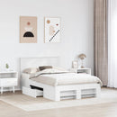 vidaXL Ágykeret fejtámlával Fehér 137 x 203 cm Faanyag
