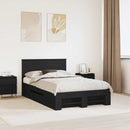 vidaXL Ágykeret fejtámlával Fekete 137 x 203 cm Faanyag