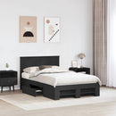 vidaXL Ágykeret fejtámlával Fekete 137 x 203 cm Faanyag