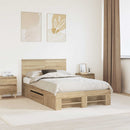 vidaXL Ágykeret fejtámlával Sonoma tölgy 137 x 203 cm Faanyag