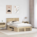 vidaXL Ágykeret fejtámlával Sonoma tölgy 137 x 203 cm Faanyag