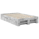 vidaXL Ágykeret fejtámlával Beton Szürke 137 x 203 cm Faanyag