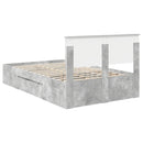 vidaXL Ágykeret fejtámlával Beton Szürke 137 x 203 cm Faanyag