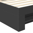 vidaXL Ágykeret fejtámlával Fekete 80 x 200 cm Faanyag