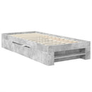 vidaXL Ágykeret fejtámlával Beton Szürke 80 x 200 cm Faanyag