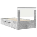 vidaXL Ágykeret fejtámlával Beton Szürke 80 x 200 cm Faanyag