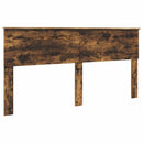 vidaXL Ágykeret fejtámlával Füstölt tölgy 180 x 200 cm Faanyag