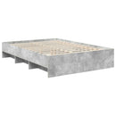 vidaXL Ágykeret fejtámlával Beton Szürke 150 x 200 cm Faanyag
