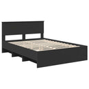 vidaXL Ágykeret fejtámlával Fekete 140 x 200 cm Faanyag