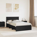 vidaXL Ágykeret fejtámlával Fekete 137 x 203 cm Faanyag
