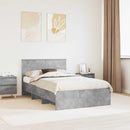 vidaXL Ágykeret fejtámlával Beton Szürke 137 x 203 cm Faanyag