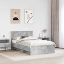 vidaXL Ágykeret fejtámlával Beton Szürke 137 x 203 cm Faanyag