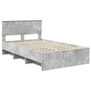 vidaXL Ágykeret fejtámlával Beton Szürke 137 x 203 cm Faanyag