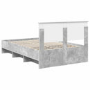 vidaXL Ágykeret fejtámlával Beton Szürke 137 x 203 cm Faanyag