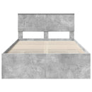 vidaXL Ágykeret fejtámlával Beton Szürke 137 x 203 cm Faanyag