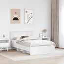 vidaXL Ágykeret fejtámlával Fehér 120 x 123 cm Faanyag