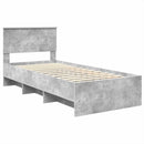 vidaXL Ágykeret fejtámlával Beton Szürke 90 x 200 cm Faanyag
