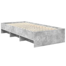 vidaXL Ágykeret fejtámlával Beton Szürke 90 x 200 cm Faanyag