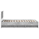 vidaXL Ágykeret fejtámlával Beton Szürke 90 x 200 cm Faanyag