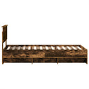 vidaXL Ágykeret fejtámlával Füstölt tölgy 90 x 200 cm Faanyag