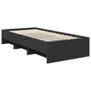 vidaXL Ágykeret fejtámlával Fekete 80 x 200 cm Faanyag