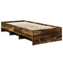 vidaXL Ágykeret fejtámlával Füstölt tölgy 80 x 200 cm Faanyag