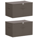 vidaXL Tároló Doboz 2 pcs Szürke 60 x 43 x 35 cm Nem szőtt textil