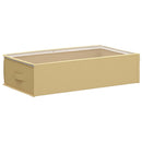 vidaXL Tároló doboz átlátszó tetejű ablakkal 6 pcs Krémszínű