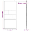 vidaXL Walk-in zuhanyfal Fekete 90 x 195 x 0,5 cm Üveg és Alumínium
